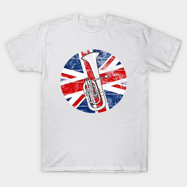 Tenor Horn UK Flag Britain Hornist British Musician T-Shirt by doodlerob